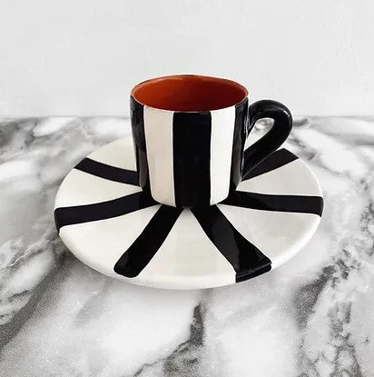 Espresso cup + saucer vertical stripe (pre-order)
